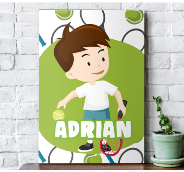Tablou infantil minge de tenis de serviciu personalizat - TenStickers