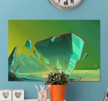 Tablou modern cu elemente geometrice de peisaj - TenStickers