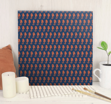 Tablou modern cu model repetitiv de seahorse - TenStickers