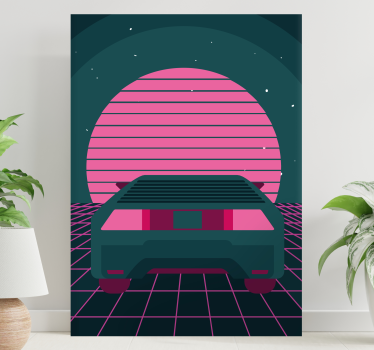 Tablou modern peisaj cu mașini retro - TenStickers
