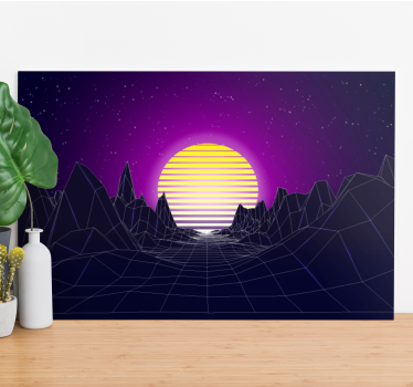 Tablou modern peisaj geometric la apus - TenStickers