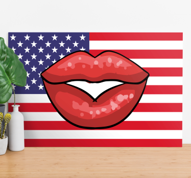 Tablou vintage buze pe steag - TenStickers