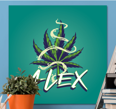 Tablou vintage cu design de frunză de marijuana - TenStickers