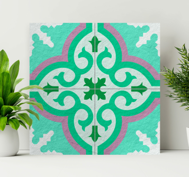 Tablou vintage gresie hidraulică verde - TenStickers