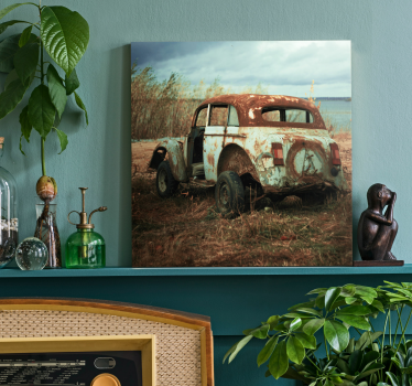 Tablou vintage mașină clasică ruginită - TenStickers