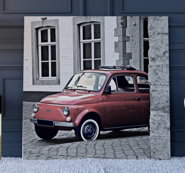 Tablou vintage mașină roșie clasică - TenStickers