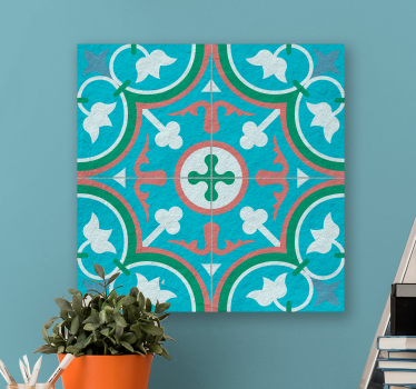 Tablou vintage piatră hidraulică albastră - TenStickers