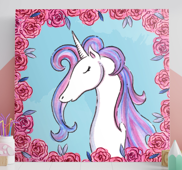Arta de perete panza unicorn ton lila - TenStickers