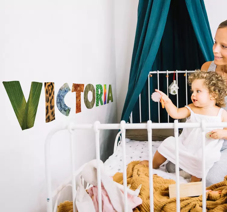 Autocolant personalizabil din jungla cu scrisori de perete - TenStickers