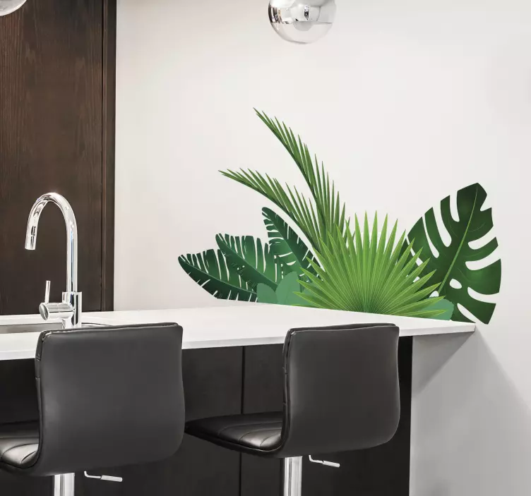 Tapițer de perete din frunze tropicale - TenStickers