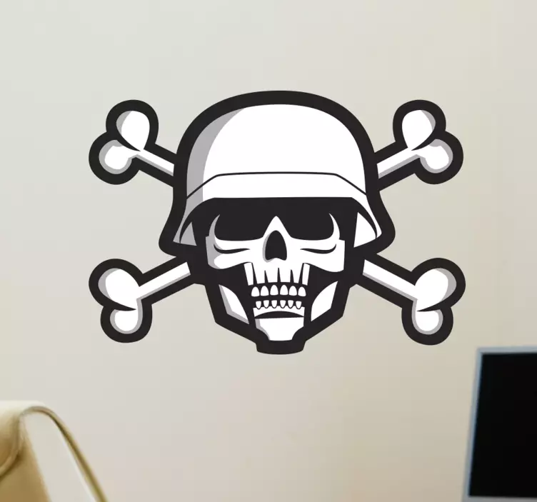 Craniu sticker militar - TenStickers