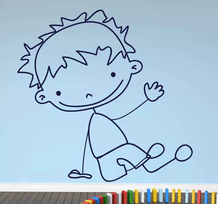 Baiatul asezat pe podea - TenStickers