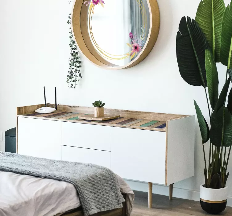 Autocolant de mobilier din lemn de vară albastru - TenStickers