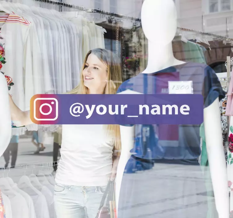 Semn personalizat de vinil cu logo instagram violet - TenStickers