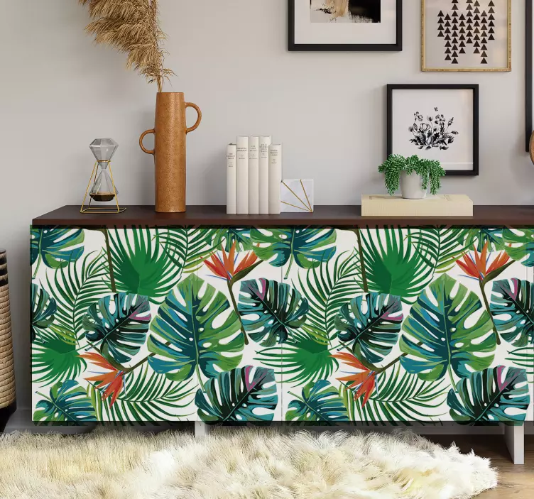 Motive tropicale mobilier decal - TenStickers