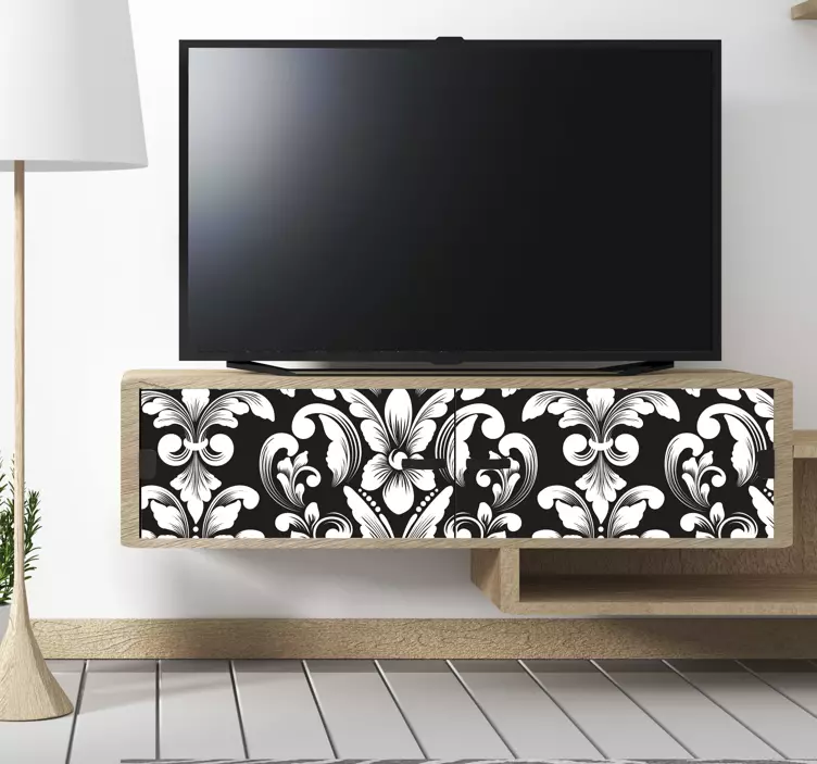 Autocolant de mobilier cu model floral de lux - TenStickers