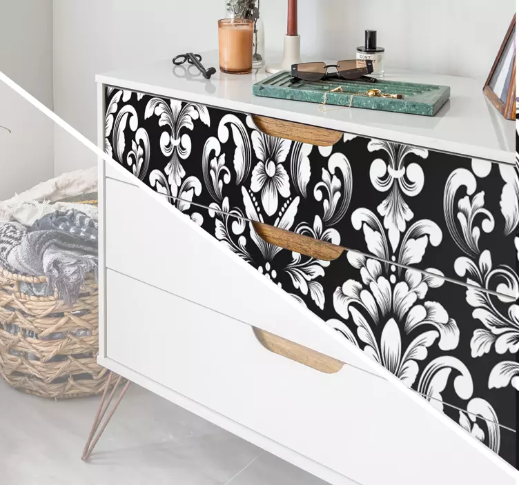 Autocolant de mobilier cu model floral de lux - TenStickers