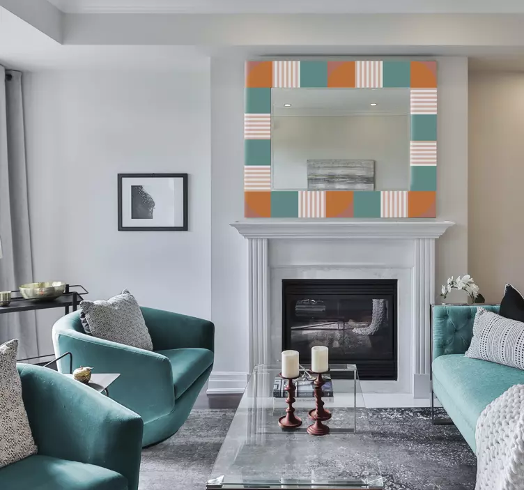 Etichete animale ramă geometrică colorată - TenStickers