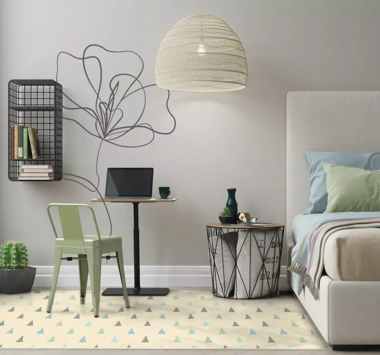 Desen minimalist de flori de perete flori - TenStickers