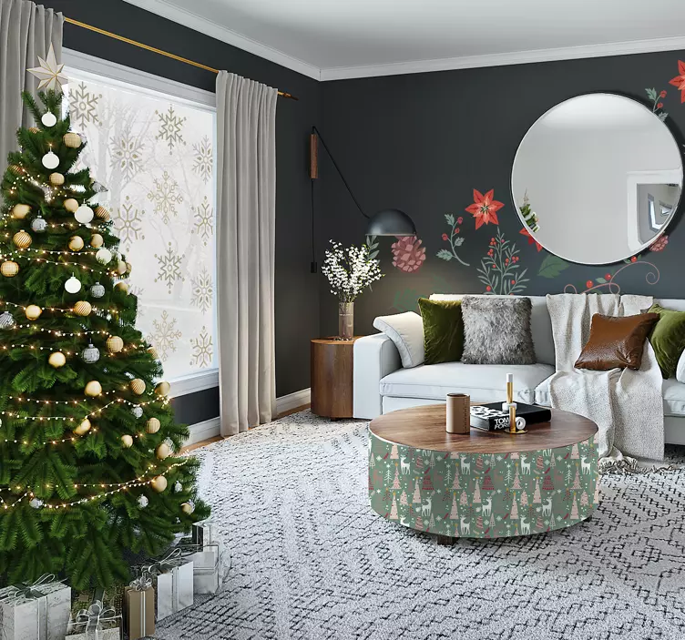 Autocolant de crăciun cu model de pădure - TenStickers