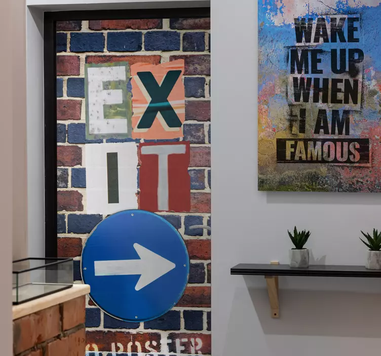 Autocol de perete urban semn de ieșire - TenStickers