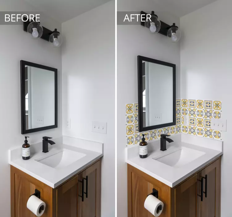 Autocolant de gresie galben și gri - TenStickers