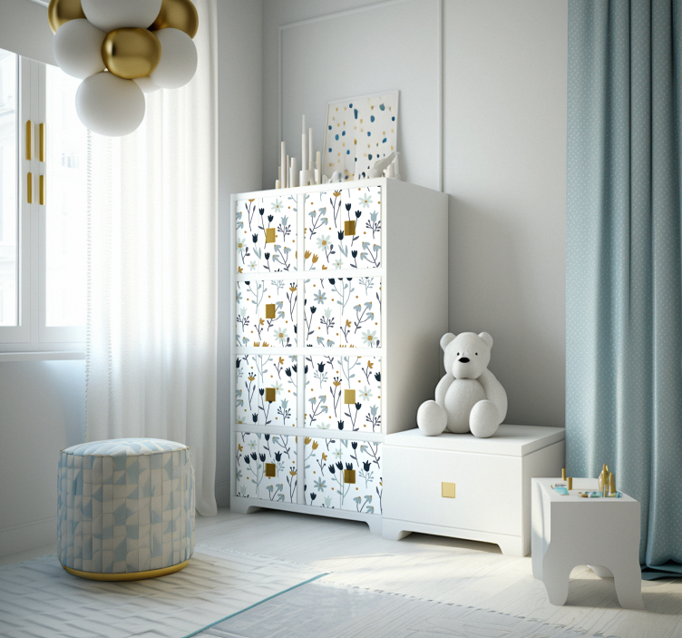 Autocolante mobila flori minimaliste - TenStickers