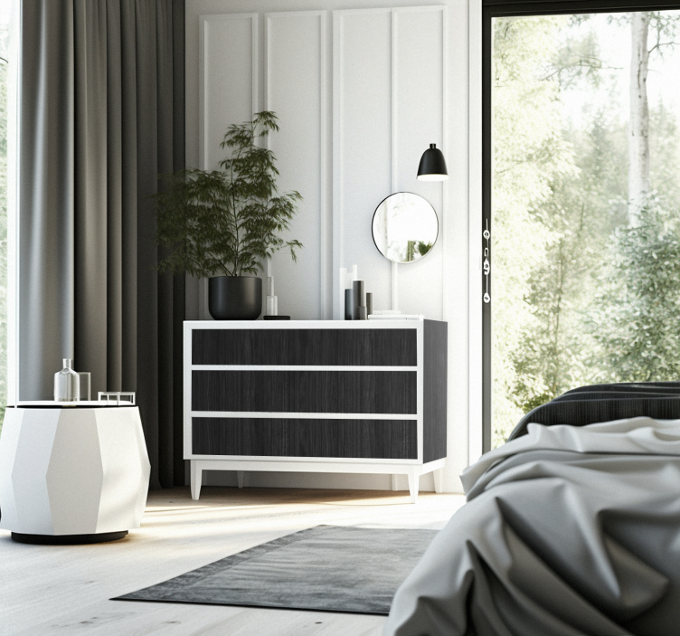 Autocolante mobila lemn negru - TenStickers