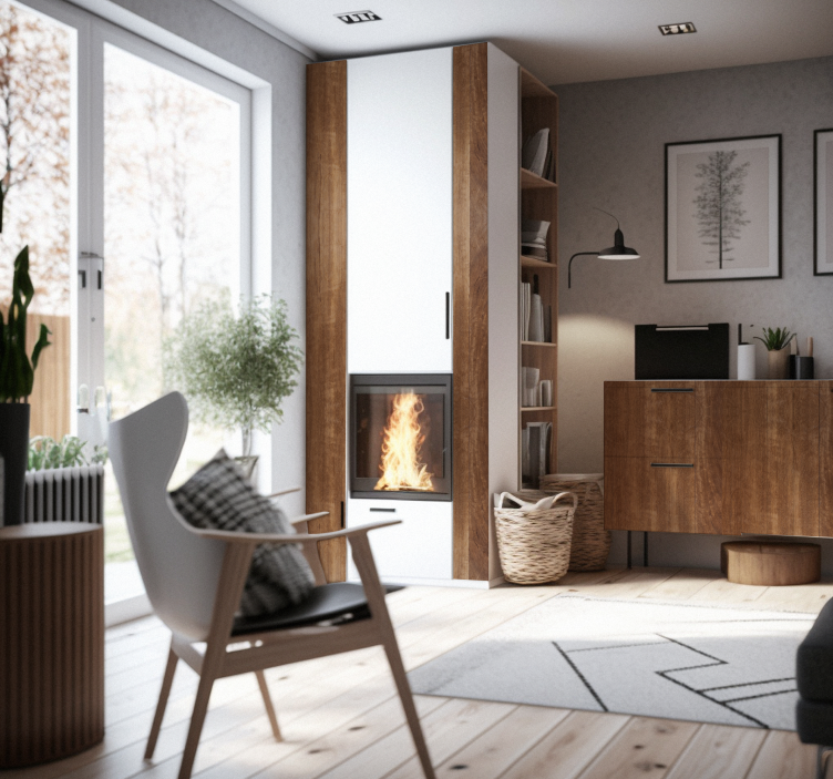 Autocolante mobila textura lemn maro - TenStickers