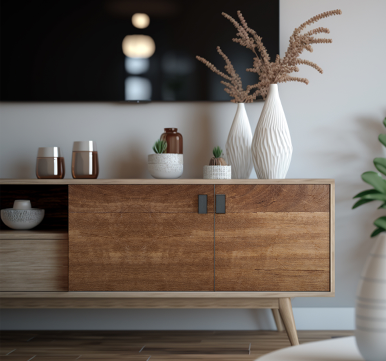 Autocolante mobila textura lemn maro - TenStickers