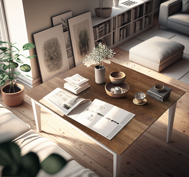 Autocolante mobila textura lemn maro - TenStickers