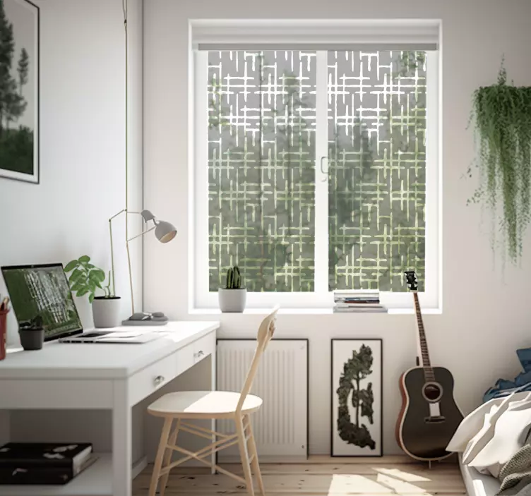 Autocolante pentru ferestre și sticlă linii translucide încrucișa - TenStickers