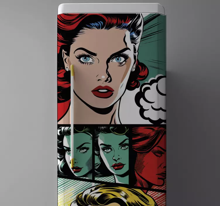 Autocolante frigorifice vinil comic vintage - TenStickers