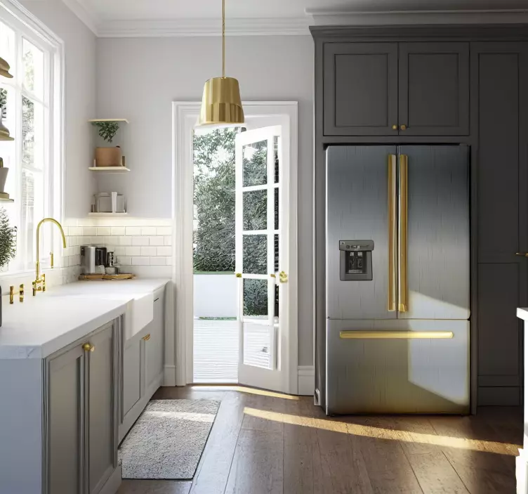 Autocolante frigorifice vinil Frigider Inox - TenStickers