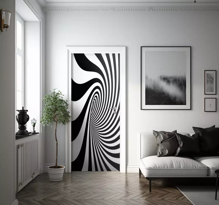 Autocolant vinil ușă gaură neagră - TenStickers