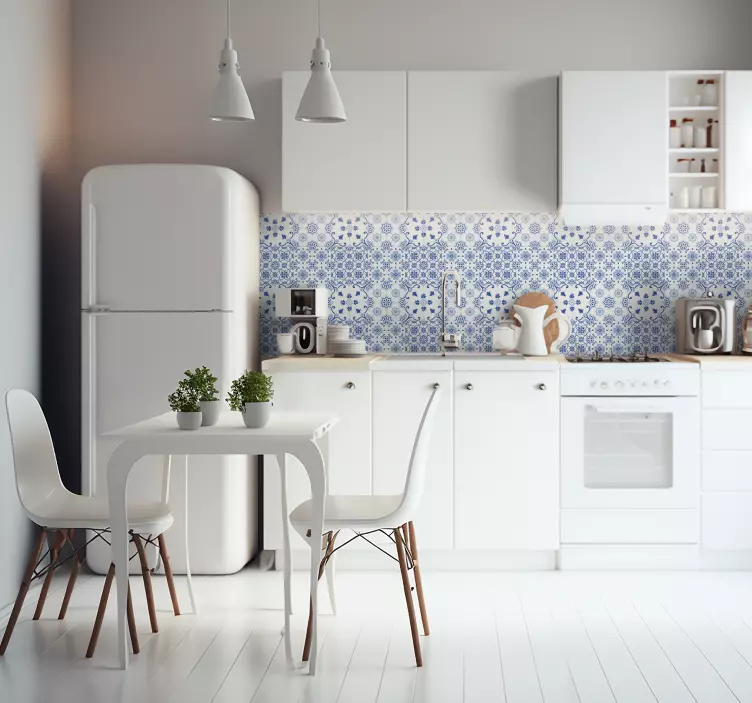 Autocolant de vinil de faianță albastru - TenStickers