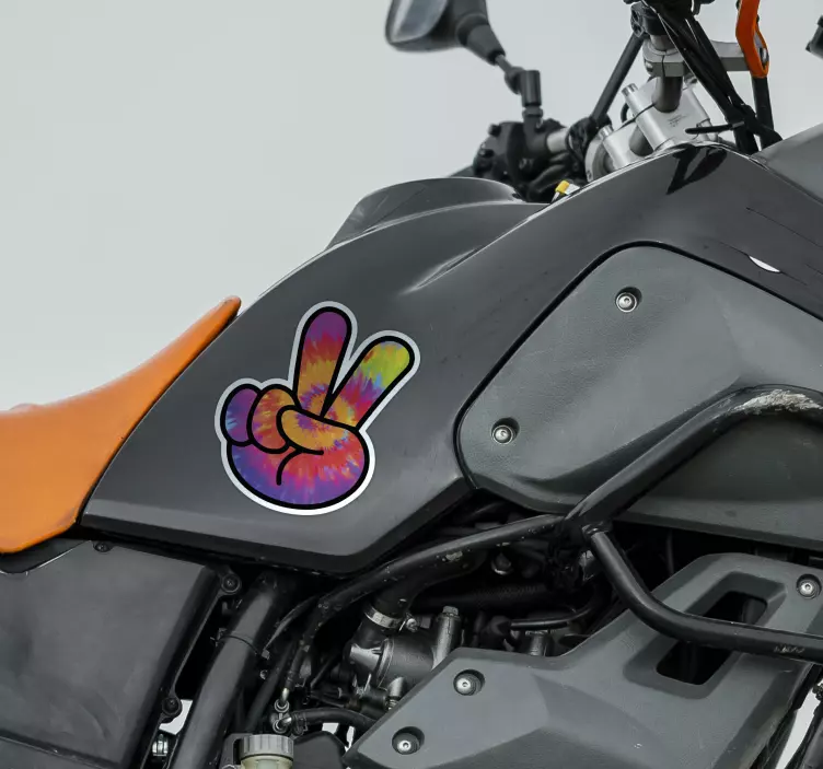 Autocolante motociclete simbolul de pace degetelor - TenStickers