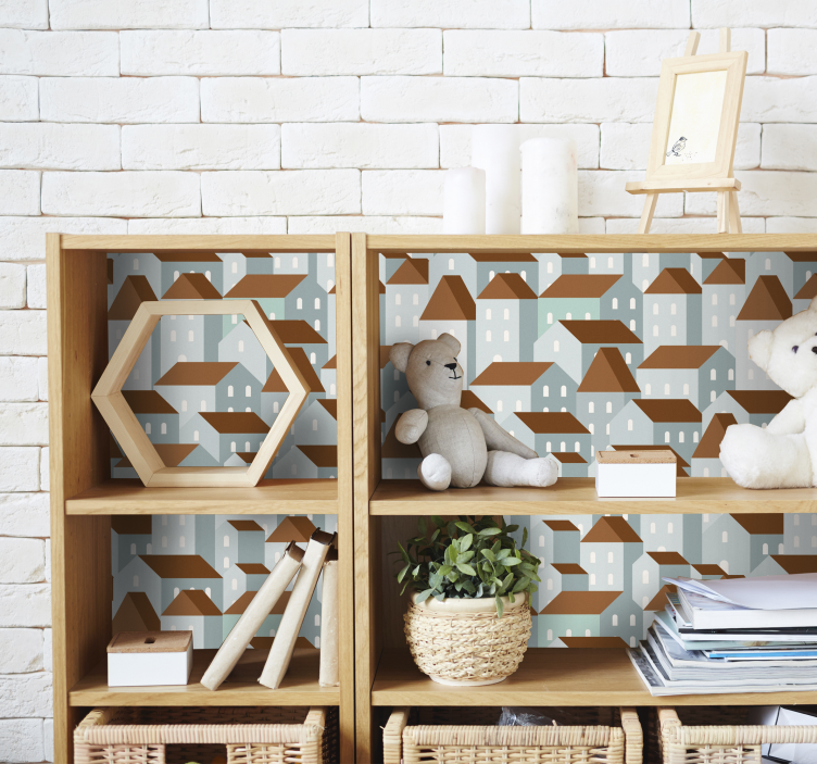 Autocolante mobila ilustrație satO imagine reprezentând un sat. P - TenStickers