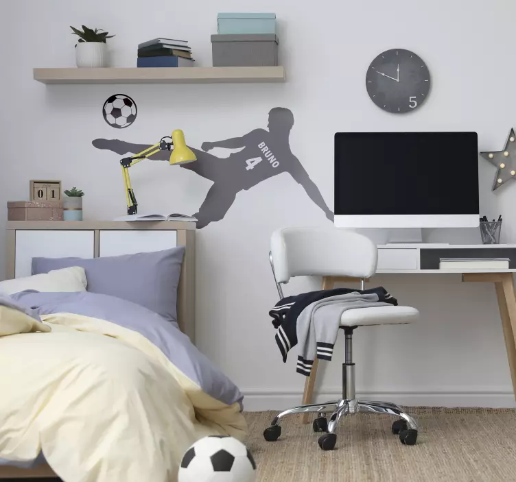 Jucător de fotbal cu nume și decor de perete - TenStickers