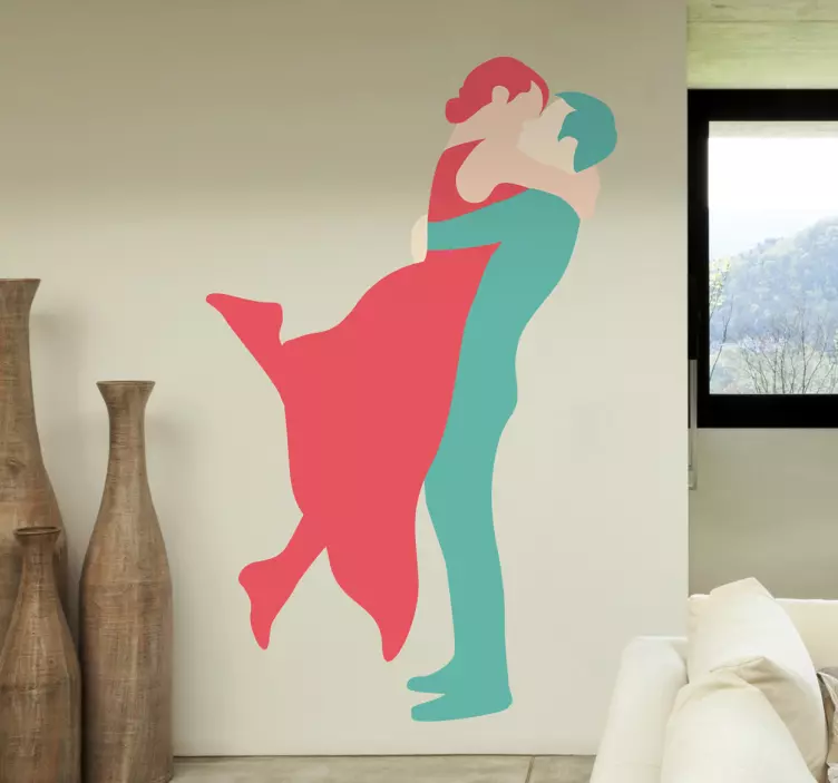 Cuplu sărutând autocolant - TenStickers