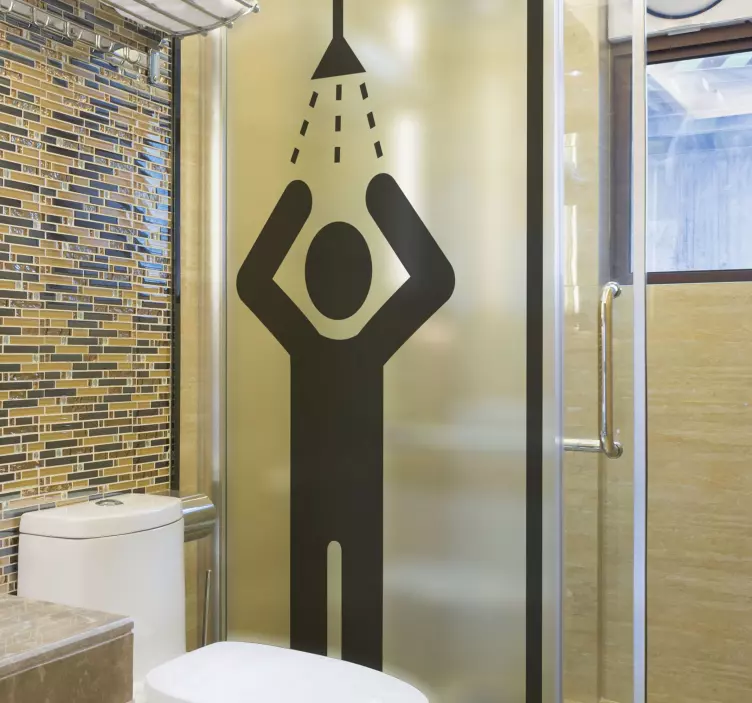 Autocolant cu ecran de duș cu pictograme pentru oameni - TenStickers