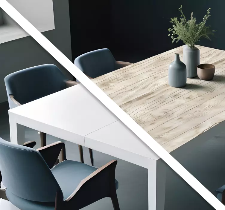 Autocolant pentru sufragerie lemn deschis pentru masă - TenStickers