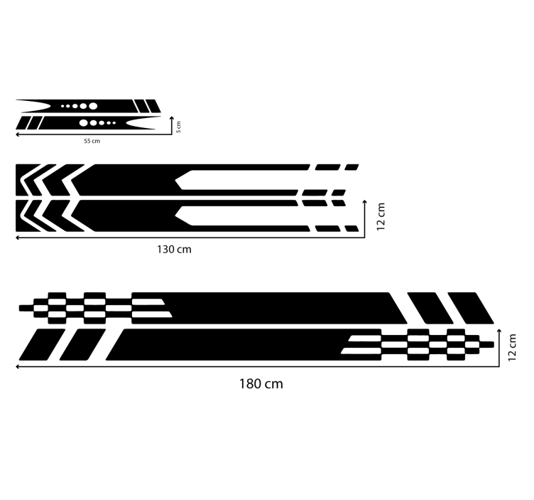 Autocolant pentru auto dungi 3 modele - TenStickers