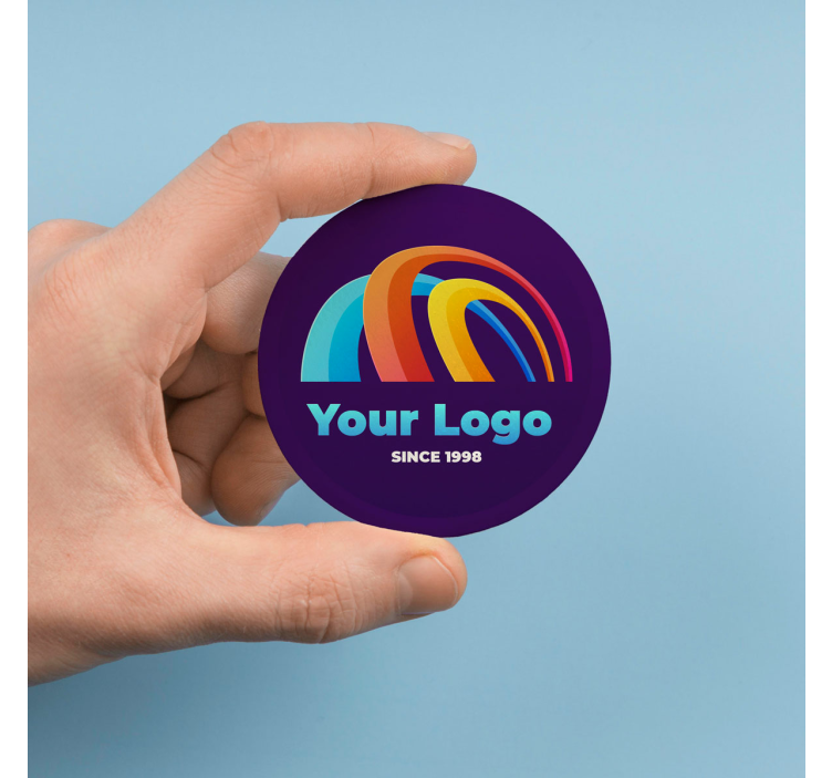 Autocolant pentru birou cerc personalizat cu logo - TenStickers