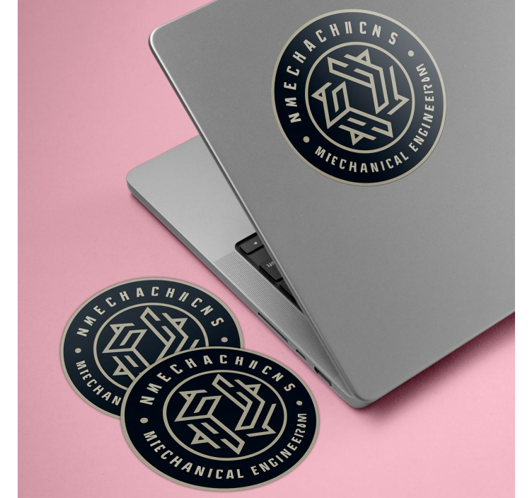 Autocolant pentru birou cerc personalizat cu logo - TenStickers