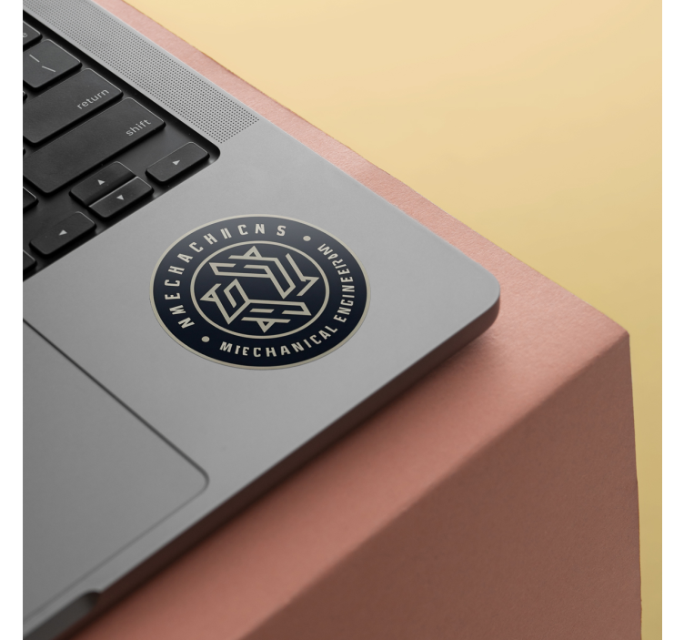 Autocolant pentru birou cerc personalizat cu logo - TenStickers