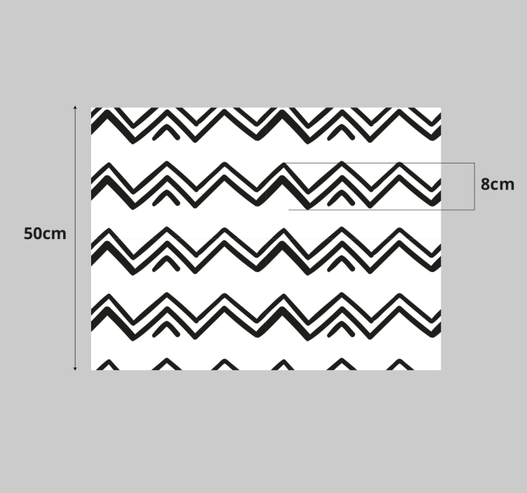 Decalcomanie de mobilier în zig-zag alb-negru - TenStickers