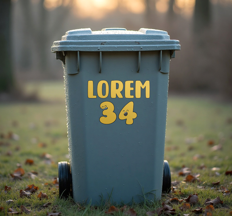 Autocolante pentru container fețe jucăușe cu numere - TenStickers