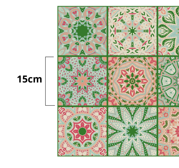 Autocolant decorativ plăci cu model colorat - TenStickers