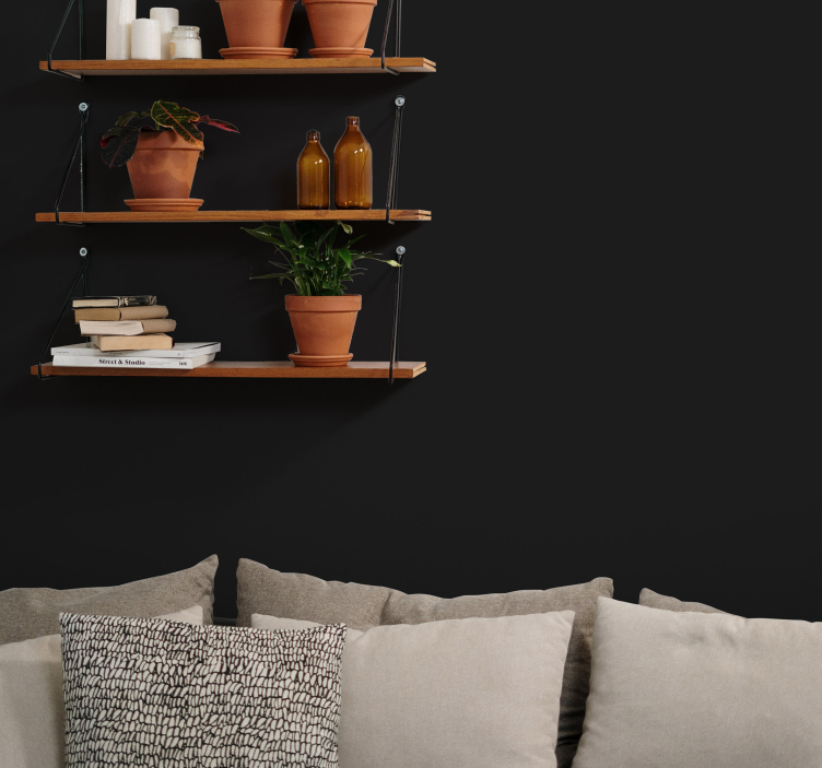 Vinil de perete cu foi simple negre - TenStickers